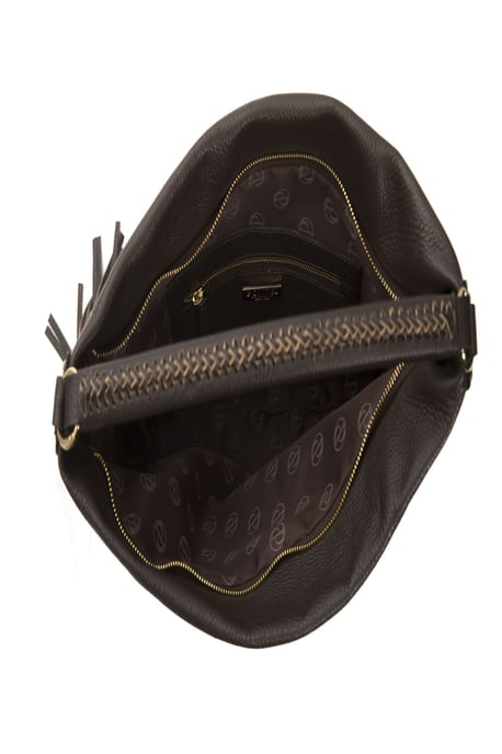 Bolso de Hombro de Cuero Marrón Pompei Donatella para Mujer - Image 5