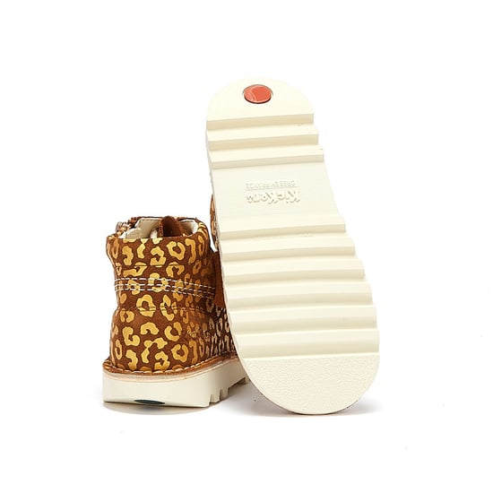 Botas Kick Hi Leopard Junior Marrón / Oro para Niños y Niñas Kickers - Image 4