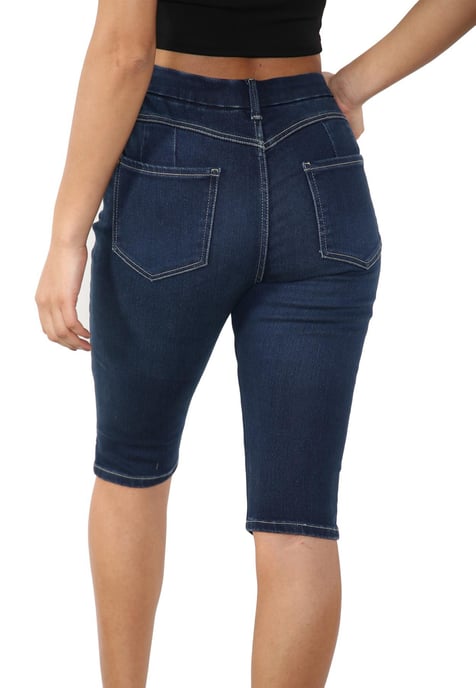 MYT Shorts De Mezclilla De Talle Alto Magic Shaping Azul Mujer - Image 2