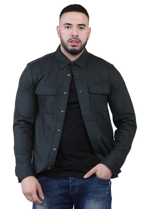 Sobrecamisa Autograph de lana negra para hombre - Image 1