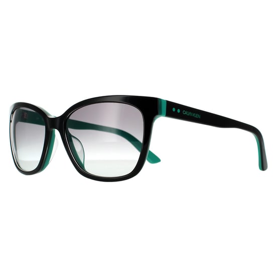 Gafas de sol Calvin Klein Rectangulares para Mujer en Negro, Verde Teal y Gris con Degradado - Image 2