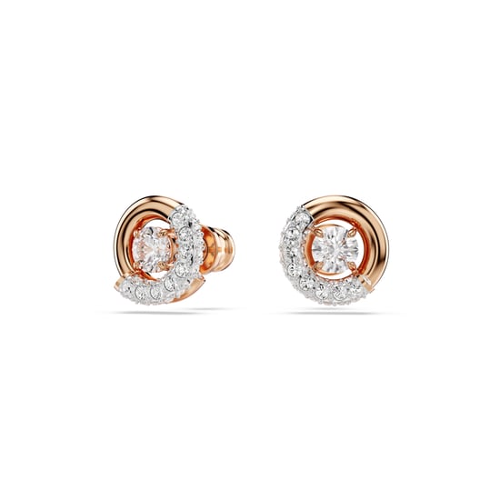 Swarovski 'Dextera' Women's Gold Plated Metal Stud Earrings - Rose 5692258 - Image 2