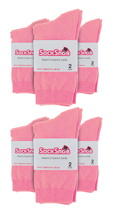 Calcetines de Algodón Liso para Mujer | Pack de 12 Pares | Sock Snob | Calcetines de Tobillo Comodos y Ligeros para Damas - Rosa Pastel - Image 2
