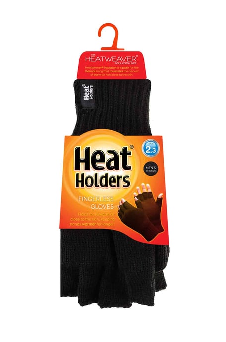 Mens Winter Warm 3.2 TOG Fleece Lined Insulated Fingerless Gloves - Image 2