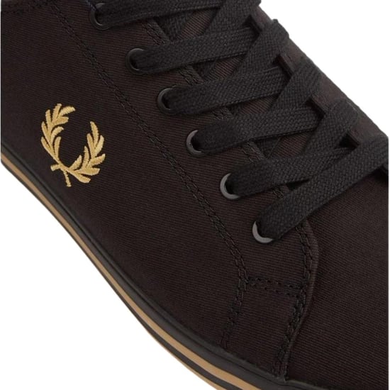 Fred Perry B7259 157 Zapatillas de deporte negras de sarga Kingston - Image 3