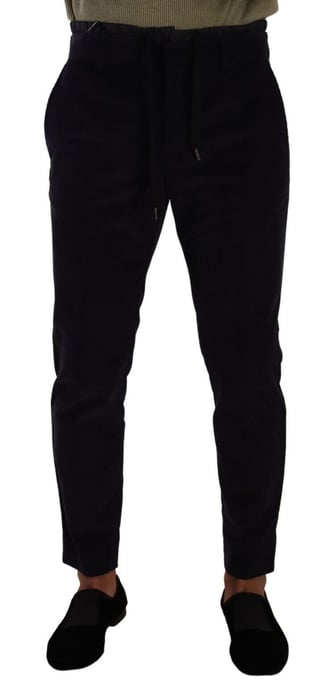 Pantalones de pana oscuros ajustados - Image 1