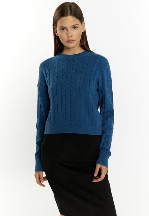 Mymo Knitted pullover women marine - Image 3