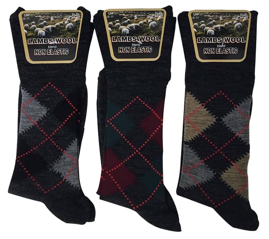 Pack de 3 calcetines para hombre sin elástico de lana de oveja para la circulación - Image 2