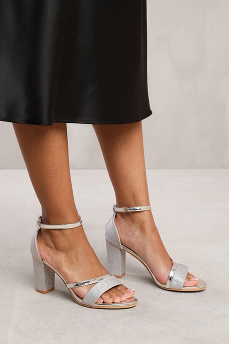 Wheres That From Womens 'Ella' Mid High Block Heel Sandals With Ankle Strap