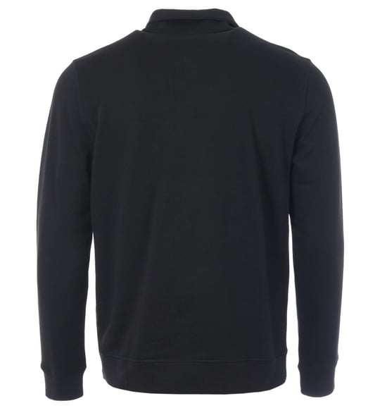 Sudadera sostenible con media cremallera y parche del logotipo de BOSS - Negra - Image 2