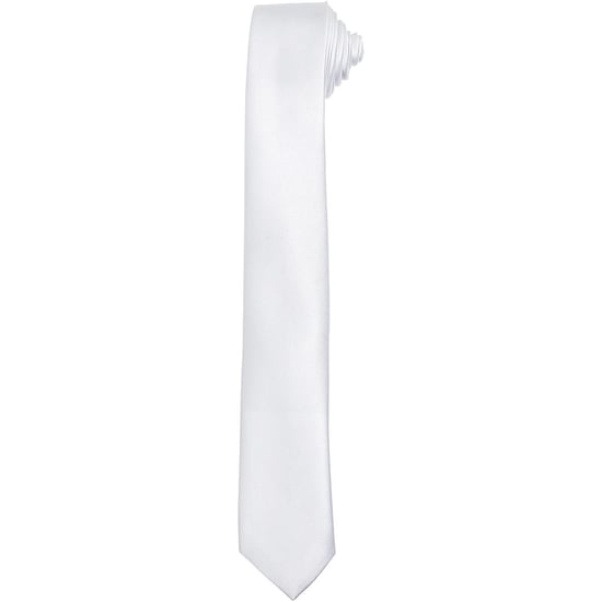 Premier Tie - Mens Slim Retro Work Tie (White) - Image 1