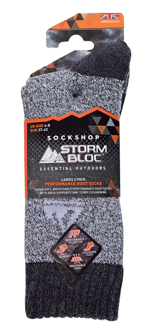 Storm Bloc - Pack de 3 Calcetines de poliéster para mujer - Calcetines de senderismo y trekking - Carbón/gris - Image 2