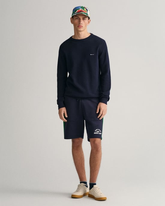 GANT Mens Cotton Pique Crew Neck Jumper