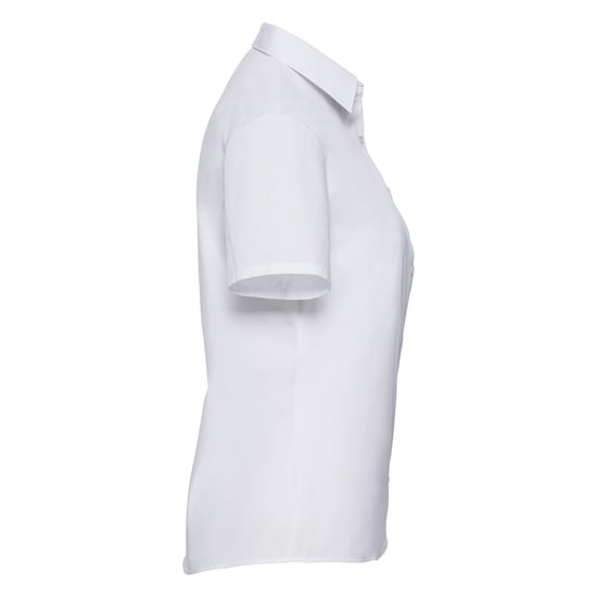 Russell Collection Womens/Ladies Classic Poplin Short-Sleeved Shirt (White) - Image 3