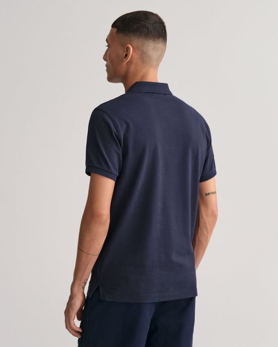 GANT Mens Slim Fit Short Sleeve Shield Logo Pique Polo - Image 2