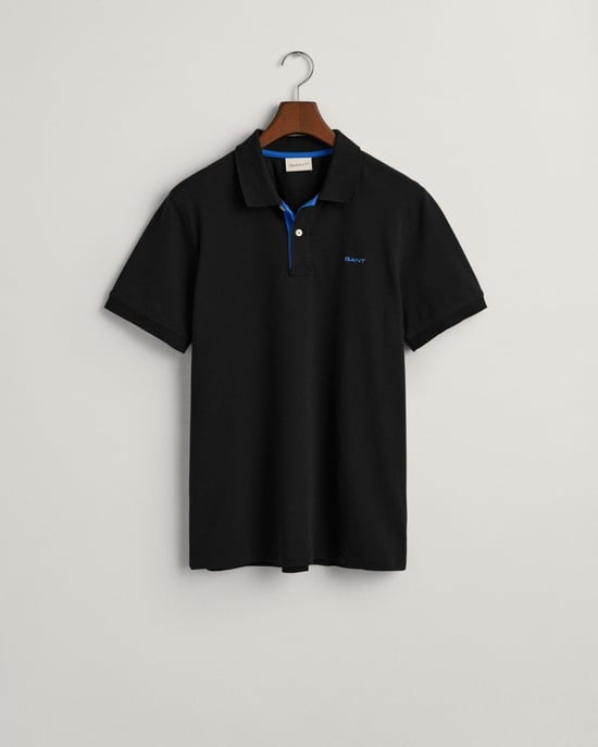 Gant Regular Fit Contrast Pique Rugger Polo Negro - Image 1