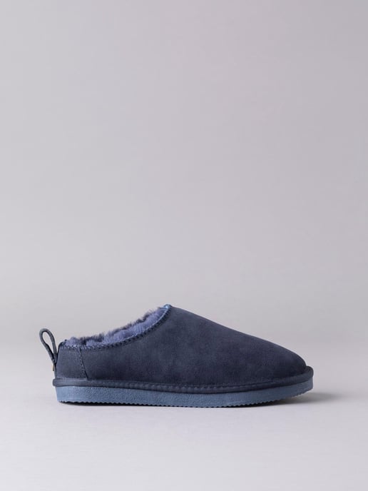 Ladies' Sheepskin Clog Slippers in Navy