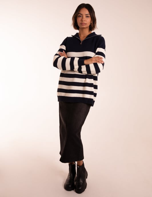 Striped Jumper With Zip