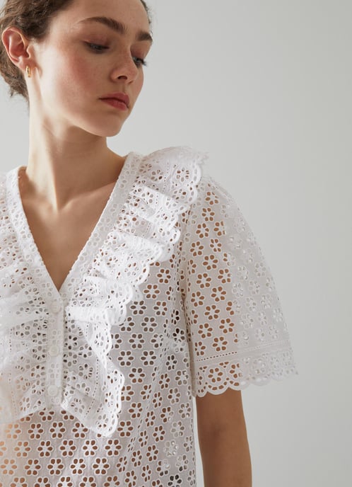 LK Bennett Rose Woven Tops, White