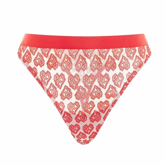 Nicce Contrasting White/Red Womens AOP Heart Thong Underwear 211 2 15 10 0469