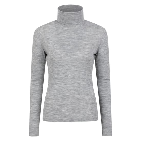 Mountain Warehouse Womens/Ladies Merino Wool Roll Neck Base Layer Top (Light Grey) - Image 1