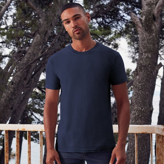 Fruit Of The Loom Mens Iconic 195 Ringspun Premium Tshirt (Deep Navy) - Image 2