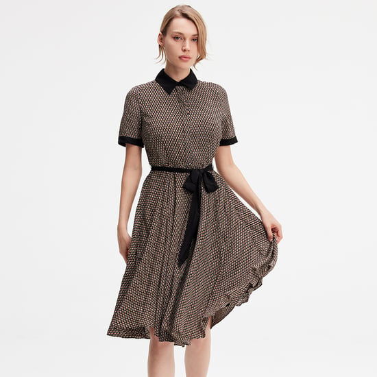 Printed Shirt dress print and contrasting collar - Image 2