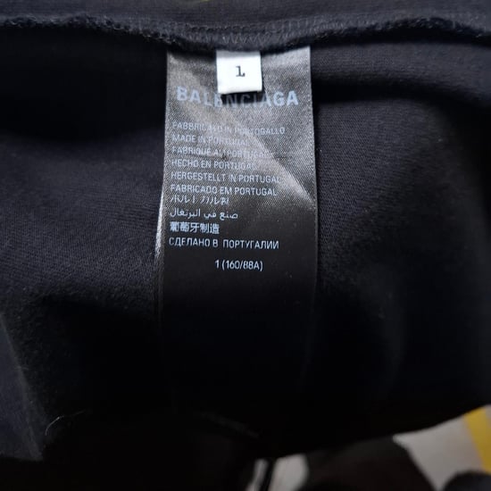 Balenciaga Logo Print Mock Neck T-Shirt in Black Cotton - Image 4
