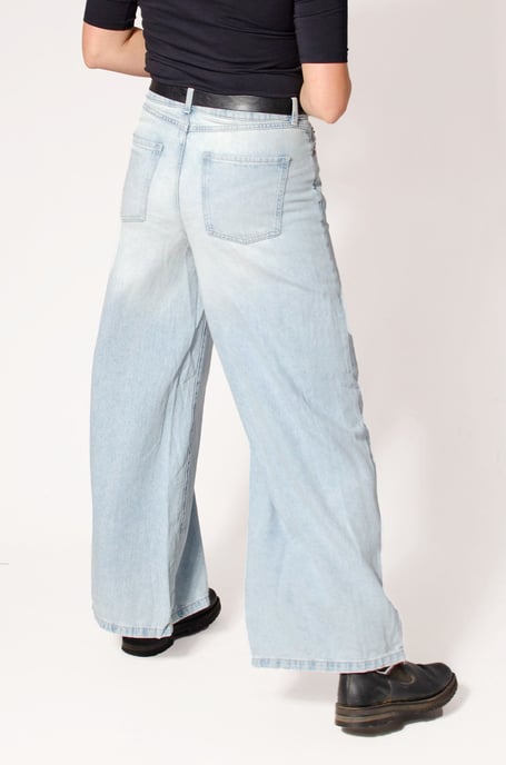Denim High Rise Palazzo Jeans