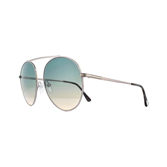 Gafas de sol Tom Ford Simone 0571 14W Plateado Verde Amarillo Degradado - Image 2