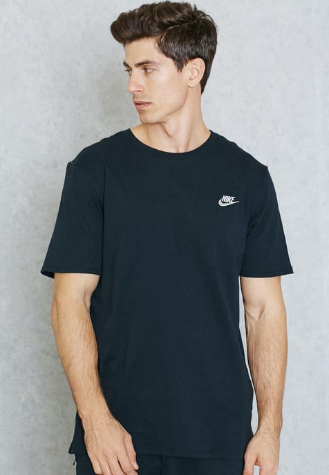 Camiseta bordada Futura en negro y logo plateado de Nike - Image 1