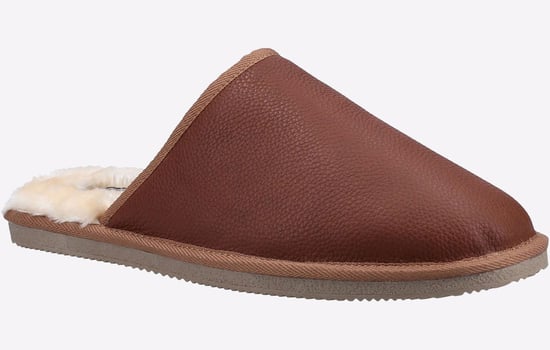 Hush Puppies Coady Leather MEMORYFOAM Mens Slipper - Image 2