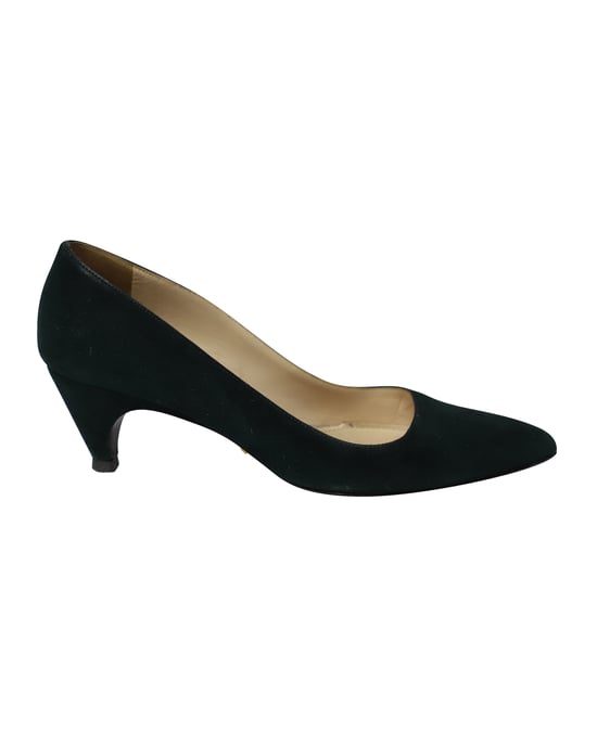 Prada Cone Heel Sandals in Green Suede - Image 1