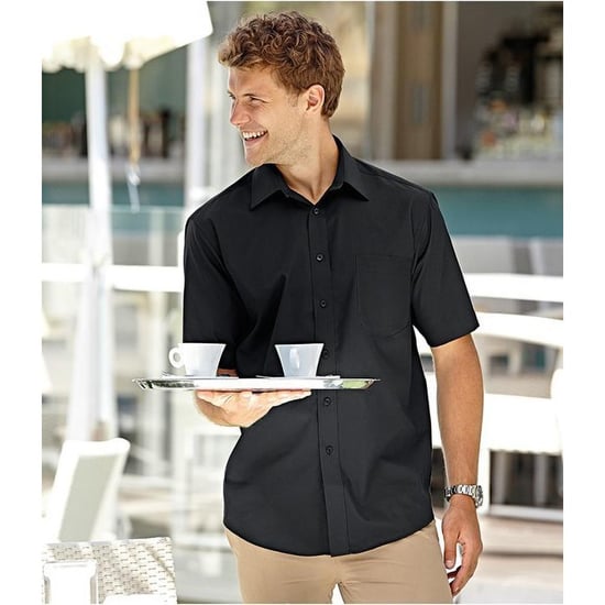 Russell Collection Mens Short Sleeve Ultimate Non-Iron Shirt (Black) - Image 3