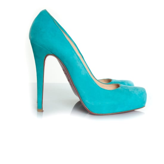 Turquoise suede pumps - Image 4
