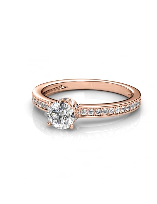 Anillo Elise - Oro rosa y Cristal - Image 3