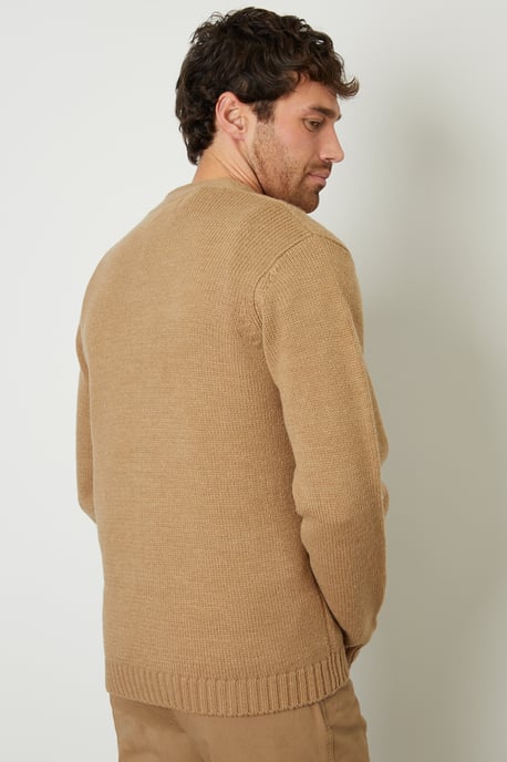Taupe Knitted V-Neck Cardigan
