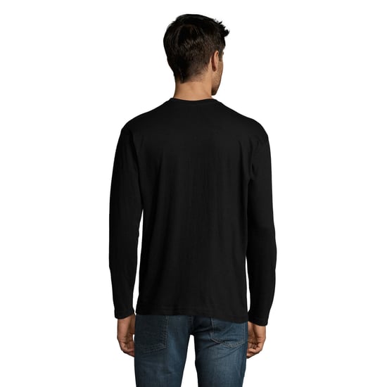 SOLS Mens Monarch Long-Sleeved T-Shirt (Deep Black) - Image 2