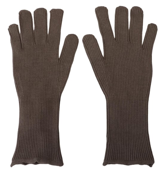 Guantes de invierno de punto de cachemira gris - Image 1