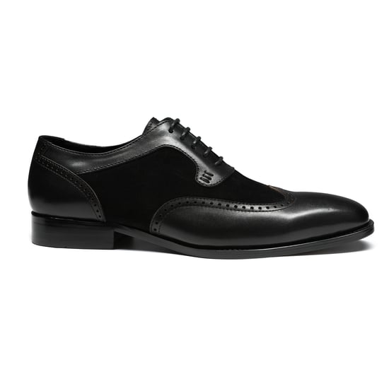 Men's shoe with classic decorative stitching Business shoes Smooth leather Low shoes Black - Image 5