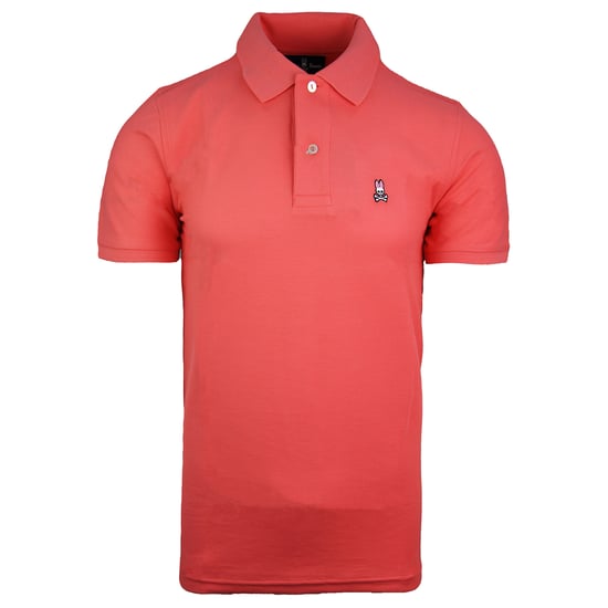 Psycho Bunny Classic Polo Short Sleeve Peach Mens Cotton Top B6K001B1PC CORAL
