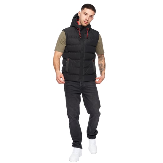 Crosshatch Mens Kampleys Embossed Gilet (Black) - Image 3