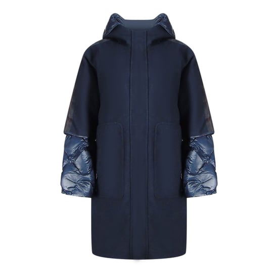 Parajumpers Joy Navy Blue Oversize Long Hooded Down Jacket