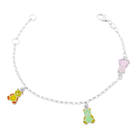 Orphelia 'Bear' Child's 925 Sterling Silver Set: Bracelet + Earrings - Silver SET-7140/YE - Image 3