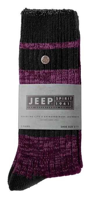 Calcetines de Algodón para Hombre | Jeep | Calcetines de punto de peso medio, calcetines de diario - Petrol / Púrpura - Image 2