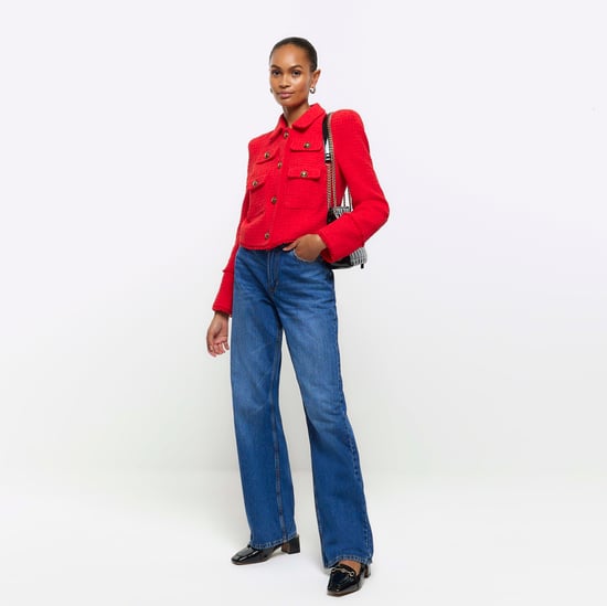 River Island Womens Straight Jeans Blue High Waisted Relaxed