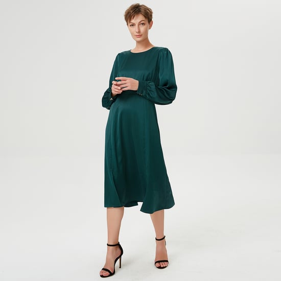 Adjusted and flared fluid blouse dress - Image 3