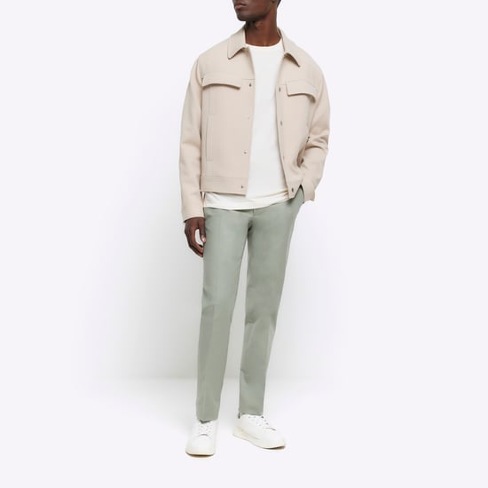River Island Mens Chino Trousers Green Slim Fit Smart