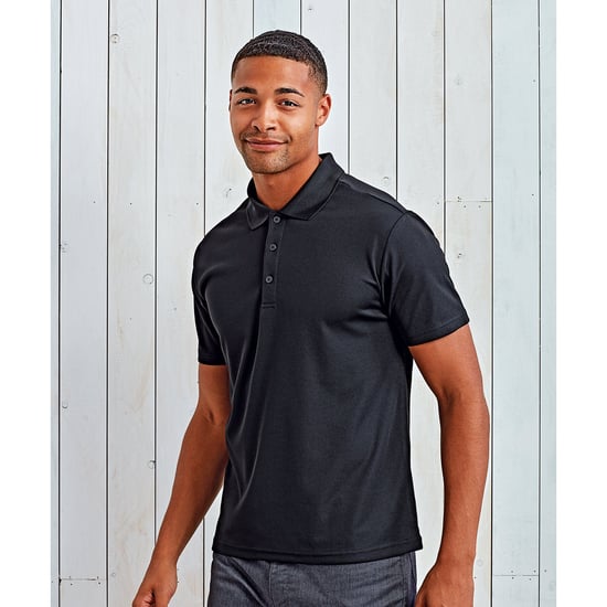Premier Mens Sustainable Polo Shirt (Black) - Image 4