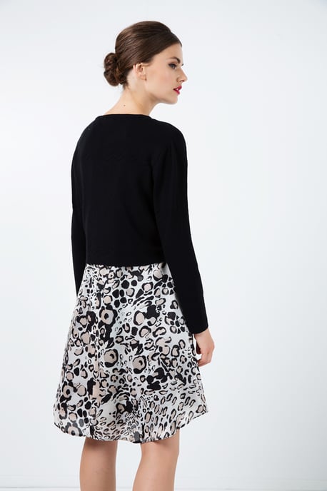 Zigzag Black Knit Cardigan